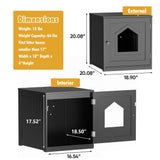 Cat Litter Box Enclosure Hidden Kitty Litter Box Furniture Indoor Cat Box Cabinet House Side Table Nightstand Washroom (Black) Nova Microdermabrasion