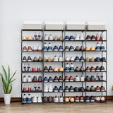 SMILHELTD Metal Shoe Rack Large Capacity 4 Rows 8 Tier 56-64 Pairs Shoes Boots Storage Organizer SMILHELTD