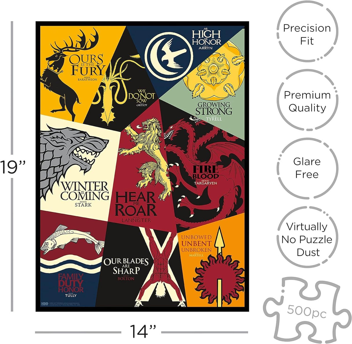 AQUARIUS - Games Of Thrones Mottos 500 Piece Jigsaw Puzzle AQUARIUS