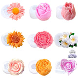 9 PCS Flower Candle Molds Rose Tulip Silicone Candle Mold Flower Shapes Moldes De Rosas Silicona para Velas for Soy Wax, Beeswax, Candle Making, Resin Craft Aifong