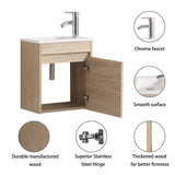 wonline 16" Single Sink Bathroom Vanity, Floating Modern Bathroom Vanity with Sink for Small Space wonline