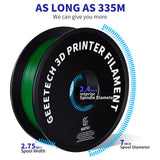 Geeetech PETG Filament 1.75mm, Upgraded High-Toughness 3D Printer Filament - 1 KG (2.2 LBS) Spool, ±0.02mm Accuracy, Neatly Wound Durable, Non-Clogging & Non-Stringing, Fits Most FDM Printers (Green) Geeetech
