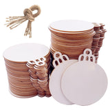 William Craft 100PCS 4" x 4.7" Inch DIY Wooden Christmas Ornaments Unfinished Predrilled Wood Slices Circles for Crafts Round Centerpieces Discs Holiday Hanging Decorations William Craft