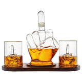 Middle Finger Gifts Decanter & Middle Finger Glasses Novelty Whiskey & Wine Decanter Set, Mahogany Wood, Funny Gift for that Someone You Love! Middle Finger Gift For Adults, Flip Off, Funny Gag Gifts The Wine Savant