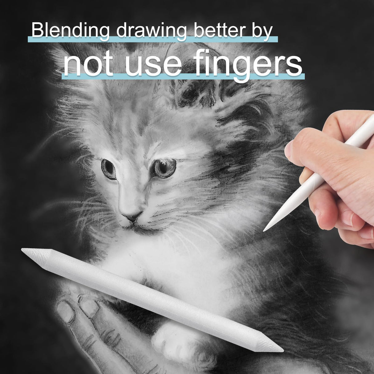 Jeimier 12 Pcs Blending Stumps for Drawing, Tortillions Blending Sticks for Beginner Drawing, Art Blenders, Blending Tools Paper Stumps for Shading Completed, Blending Pencil for Sketching, Softness Jeimier