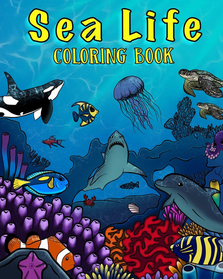 Sea Life Coloring Book: A Coloring Book For Kids Ages 4-8 Features Amazing Ocean Animals To Color In & Draw, Activity Book For Young Boys & Girls Independently Published