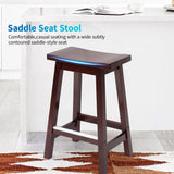 PayLessHere Bar Stools Set of 2 for Kitchen Counter Solid Wooden Saddle Stools 24-Inch Height Home Furniture Barstool, Brown PayLessHere