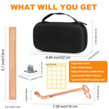 Wood Wicks for Candles Making with Case, Wooden Wicks for Candlemaking 5.1 X 0.5 Inch Smokeless Long Lasting Flame Natural Wood Candle Wick with Candle Wick Trimmer, Metal Base for DIY Candle(50 Sets) Yewltvep