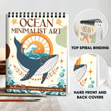 SOUTHERN LOTUS Experience Serenity with Spiral Coloring Book: Ocean Minimalist Art Edition - Spiral Bound, Featuring Inspiring Animal Designs for Stress-Relief & Relaxation. minimalist art lovers! SOUTHERN LOTUS