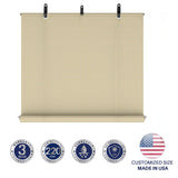 Windscreen4less Outdoor Shade Blinds Patio Roll Up Blackout Shades Exterior Roller Privacy Screen for Pergola Balcony Porch Carport Deck Window, 8' W x 6' L Beige Windscreen4less