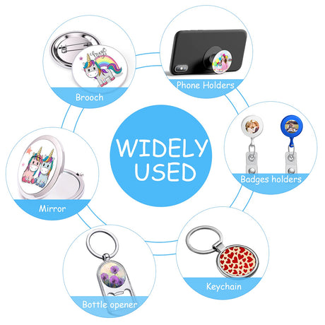 50 Pieces 1.5 Inch Sublimation Blank Aluminum Stickers for Collapsible Phone Holders, Round Sublimation Aluminum Sheets Aluminum Board Heat Transfer for Custom Personalized Sublimation Photo Hotop