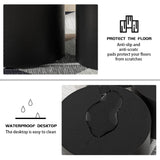 Nesting Coffee Table Set of 2, Modern Round Coffee Table with Non-Slip Feet, Wooden Circle Accent Tables for Small Spaces Living Room Bedroom Balcony Office Drum Side Table (Black) ivoros