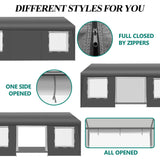 GARTOO Upgrade 11.5'x19.5' Heavy Duty Carport - Extra Large Outdoor Shelter with Roll-up Ventilated Windows & Side Doors, Portable Garage for Car Boat Truck Auto Motorcycle Outdoor Events Party, Gray GARTOO