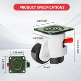 FIZAR Heavy Duty Leveling Casters - 360 Degree Swivel Castor Casters with Upgraded Handle, Height Adjustable Casters for Workbench, Machine, Equipment, Shelves, Total Capacity 2200 Lbs (4 Pack) FIZAR