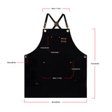 Heavy Duty Work Aprons for Men & Women with Pockets, Premium Cotton Canvas Cross Back Adjustable Tool Apron, for Cooking, Housekeeping, Serving, Woodworking, Gardening, Welding, Pottery, Black PSBP BEAUTY