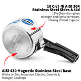 Hawkins 1.5 Litre Pressure Cooker, Stainless Steel Inner Lid Cooker, Induction Cooker, Small Cooker, Silver (HSS15) HAWKINS