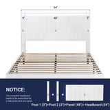 Allewie Full Platform Bed Frame/Velvet Upholstered Bed Frame with Vertical Channel Tufted Headboard/Strong Wooden Slats/Mattress Foundation/Box Spring Optional/Easy Assembly/White Allewie