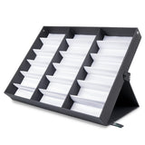 ProSource 18 Slot Sunglasses Organizer Box Stand Display Case/Tray, Fabric Lined & Snap Close ProSource
