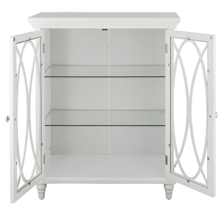 Teamson Home Florence 26 in. x 32 in. 2-Door Freestanding Wooden Floor Cabinet with Adjustable Shelves for Storage Solutions in Bathrooms, Kitchens, Laundry Rooms, Home Offices, White Teamson Home