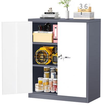 Greenvelly Metal Storage Cabinet with Doors and Shelves,Lockable Storage Cabinet for Office, 36” Metal Utility Cabinet Garage Cabinets, Lockable File Cabinet for Home Office, Garage, Kitchen - WoodArtSupply