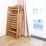 VICTORY RELAX Acacia Wooden Chairs Set of 2, Folding Waterproof Small Patio Chairs with Waterproof and UV Coating, Indoor Outdoor Bistro Set for Garden Balcony Patio Lawn Living Room VICTORY RELAX