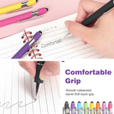 Bribobo 8 Pack Ballpoint Pen 2-in-1 Stylus Retractable Ballpoint Pen with Stylus tip, Metal Stylus Pen for Touch Screens, 1.0 mm Black Ink(Mixed Color) Bribobo
