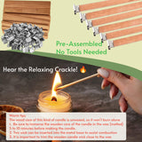 BVMGTT Wood Wicks for Candle Making, 100 Sets Natural Wooden Wicks with 100 Metal Sustainers, 5.1 "x 0.5" x0.02 Thin Crackling Wicks for Soy Wax & Coconut Wax, Perfect for DIY, Home Decor, Gifts BVMGTT