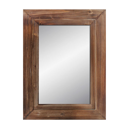 Barnyard Designs 24x32 Wood Farmhouse Wall Mirror, Wooden Large Rustic Wall Mirror, Bedroom Mirrors for Wall Decor, Decorative Wood Wall Mirror Living Room or Bathroom Vanity (Torched Brown) - WoodArtSupply