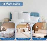 Vekkia Bed Bridge Twin to King Bed Converter Kit - 79in x 12in Split Twin to King Gap Filler for Adjustable Bed, Mattress Bed Connector with Washable Cover for Guests Stayovers (79in×12in) Vekkia