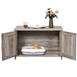 Homhedy Cat Litter Box Enclosure,Litter Box Furniture Hidden with Barn Door,Wooden Cat Washroom Furniture,Cat House,Fit Most of Litter Box, Greige Homhedy