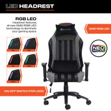 X Rocker Sigma PC Computer Gaming Office Desk Chair, with Headrest RGB LED Lights, Adjustable Seat and Armrest, 0780401, 24.41" x 49.8" x 20.87", Black X Rocker