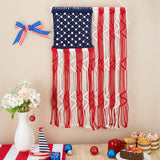 ORIGACH Macrame Independence Day Wall Hanging Kit American Flag Patriotic Decor Macrame Kit for Beginners Adults with Step by Step Tutorial Instruction Fourth of July Ornaments ORIGACH