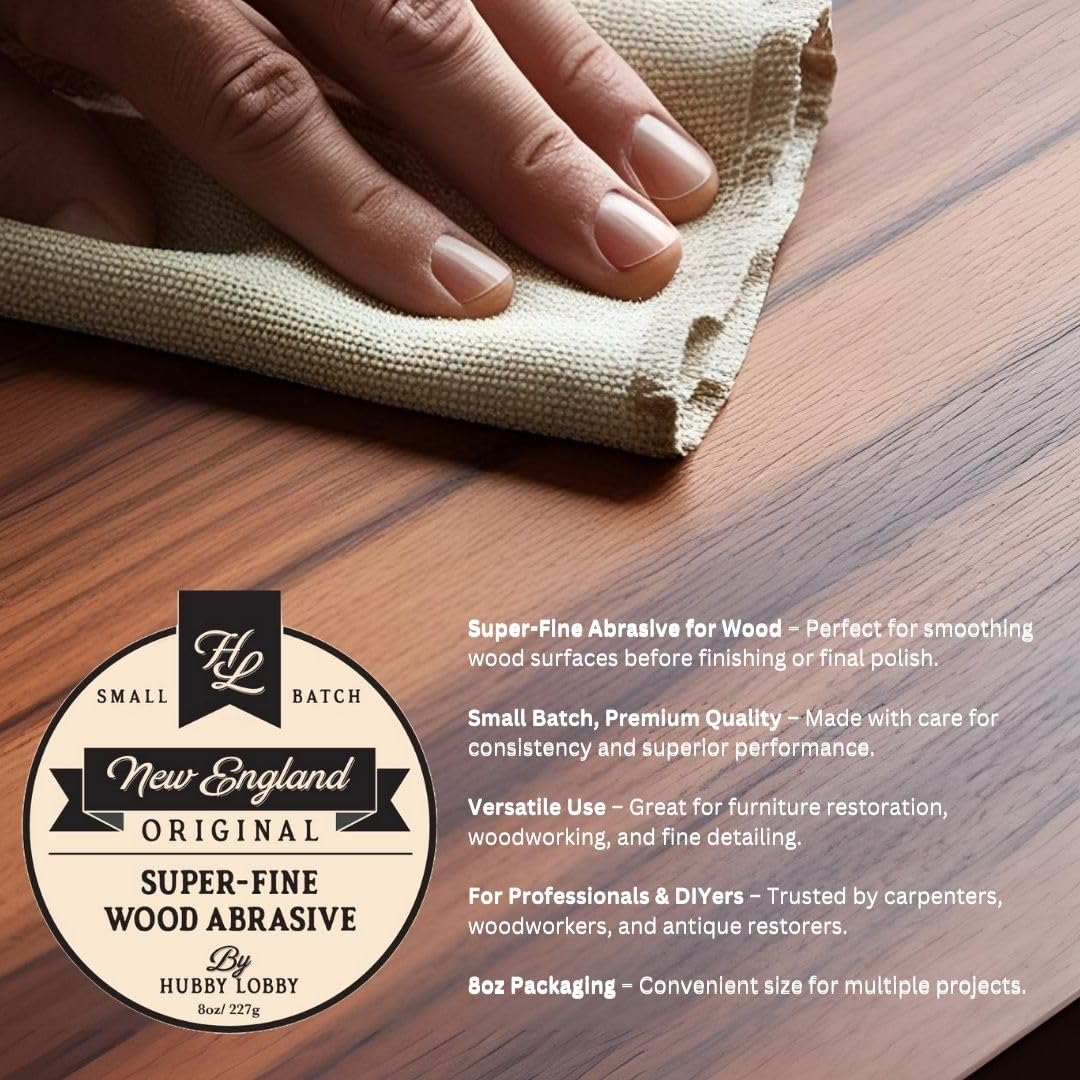 HL New England Original Wood Abrasive – by Hubby Lobby | Wood Refinishing & Polishing Paste Hubby Lobby