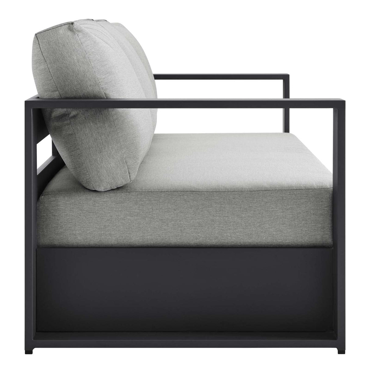 Modway Tahoe Aluminum Outdoor Patio Sofa in Gray Gray Modway