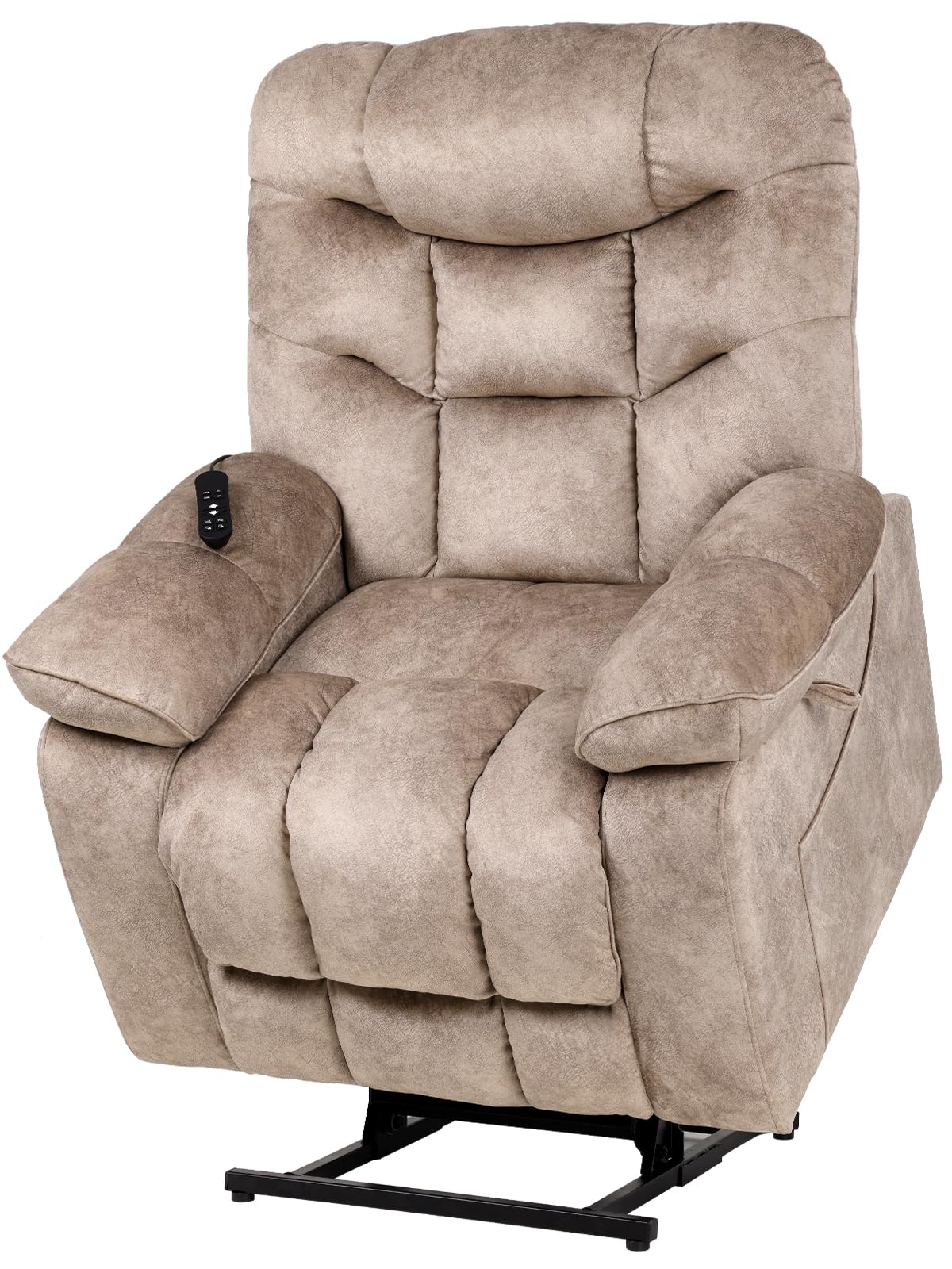 EONIX Large Lay Flat Power Lift Recliner Chair for Elderly with Heat and Massage, 400lbs Dual Motor Electirc Lift Chair with Extended Footrest, SLRY007062, Beige EONIX