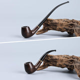 Joyoldelf Ebony Tobacco Pipe Set - Handmade Smoking Pipe with Replaceable Stem, Wood Pipe with Pipe Stand, 9mm Filter and Smoking Accessories, Pipe Starter Kit with Gift Box for Beginner Joyoldelf