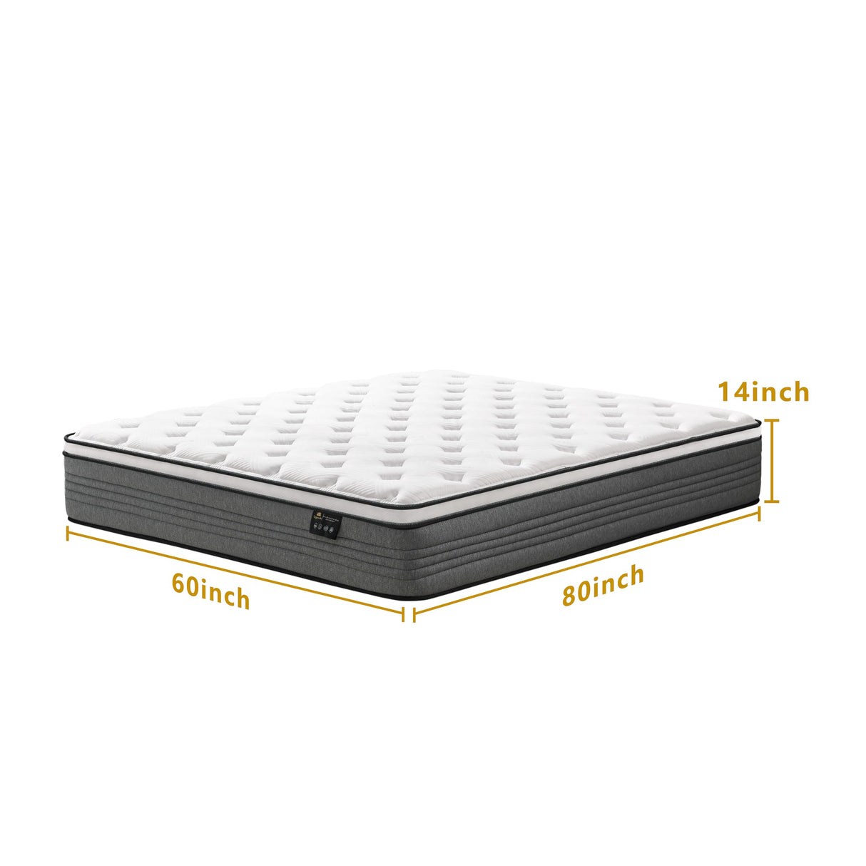 Vipcute Queen Mattress, 14 Inch Queen Size Mattresses, 14 Inch Hybrid Pocketed Coil Mattress in a Box with Gel Memory Foam, Medium Firm Vipcute
