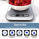 Food Scale, Kitchen Scales Digital Weight Food Grams and Ounces for Weight Loss Baking Cooking of NUTRI FIT, Max 11lb 1g Increment, Backlight LCD Smart Tare Stainless Steel, Easy to Use, AAA Battery NUTRI FIT