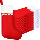 Zubebe 24 Pcs Felt Christmas Stockings 15 Inch Party Favors Stockings Xmas Decoration Stockings Rustic Christmas Santa Stockings for Christmas Holidays Home Decorations(Red) Zubebe