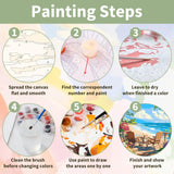 Ceiomez Paint by Numbers Kit for Adults Beach, Beach Paint by Numbers Kit for Adults, Adult Paint by Number Kits on Canvas for Home Decor Gift Art Work 16x20in Ceiomez