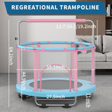 FitinOne 55" Toddler Mini Trampoline for Kids, Indoor Outdoor Toys with Swing, 440lbs Baby Kids Trampoline, Gymnastics Bar, Birthday Gifts for Boy Girl Age 1-8 FitinOne