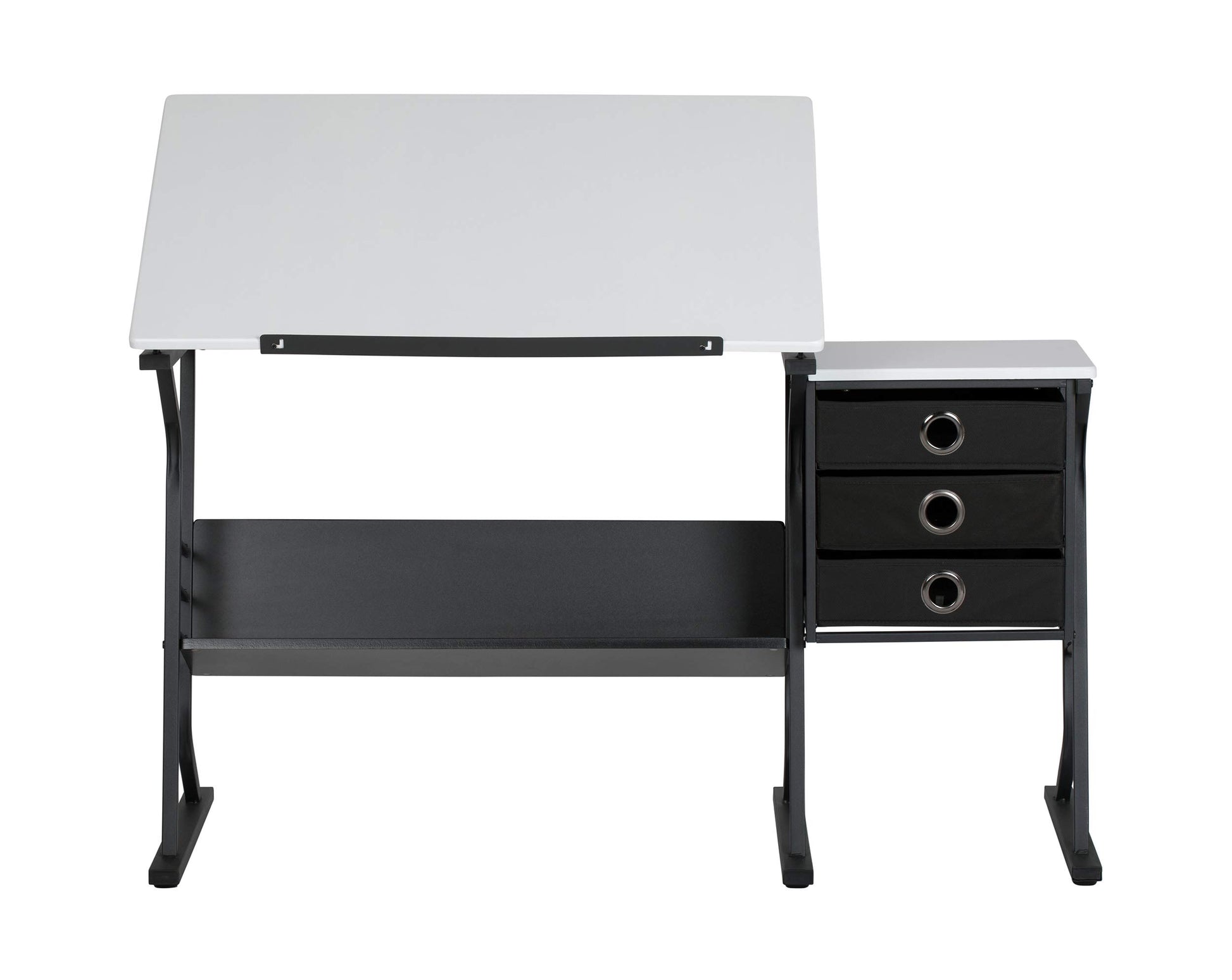 SD Studio Designs 2 Piece Eclipse Ultra Center/Drawing Table with Stool, Angle Adjustable Top, Storage Shelves, and Drawers - WoodArtSupply