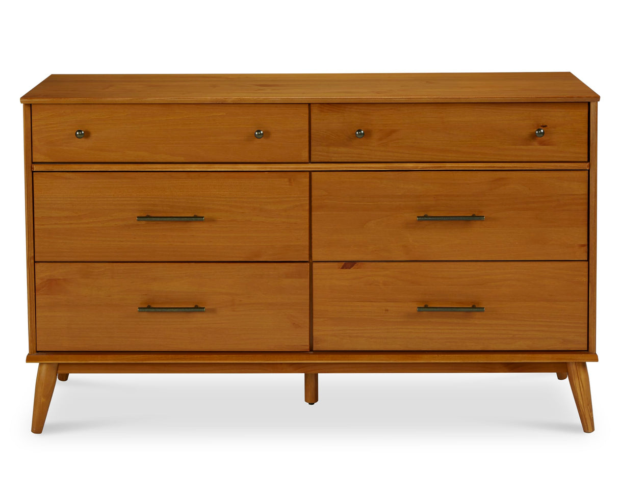 Camaflexi Mid-Century Solid Wood Dresser / 6 Drawers/Castanho Finish Camaflexi