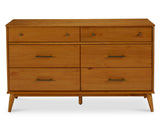 Camaflexi Mid-Century Solid Wood Dresser / 6 Drawers/Castanho Finish Camaflexi