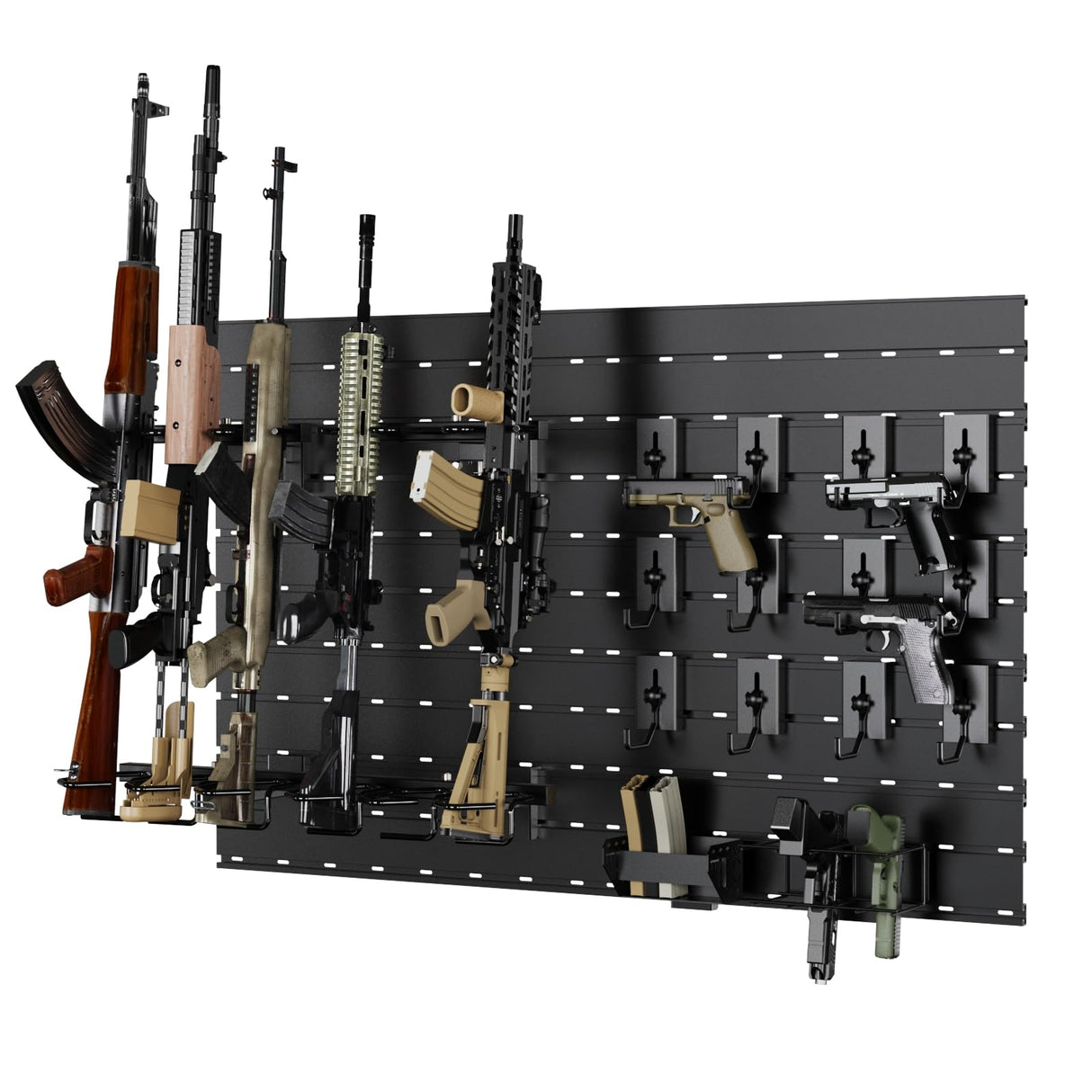 SORQINOTER Gun Racks for Wall, Heavy-Duty Aluminium Slatwall Panels Gun Wall Mount Storage, 10 Pieces Panels SORQINOTER