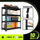 SDXYSTCE 48" W Garage Shelving Heavy Duty, 2000 Lbs Loads Garage Storage Shelves Heavy Duty, Metal Shelving Units and Storage Racks, Industrial Utility Shelf,48" Wx16 Dx63 H, Black SDXYSTCE