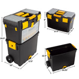 Rolling Tool Box with Wheels, Foldable Comfort Handle, and Removable Top – Toolbox Organizers and Storage by Stalwart Stalwart
