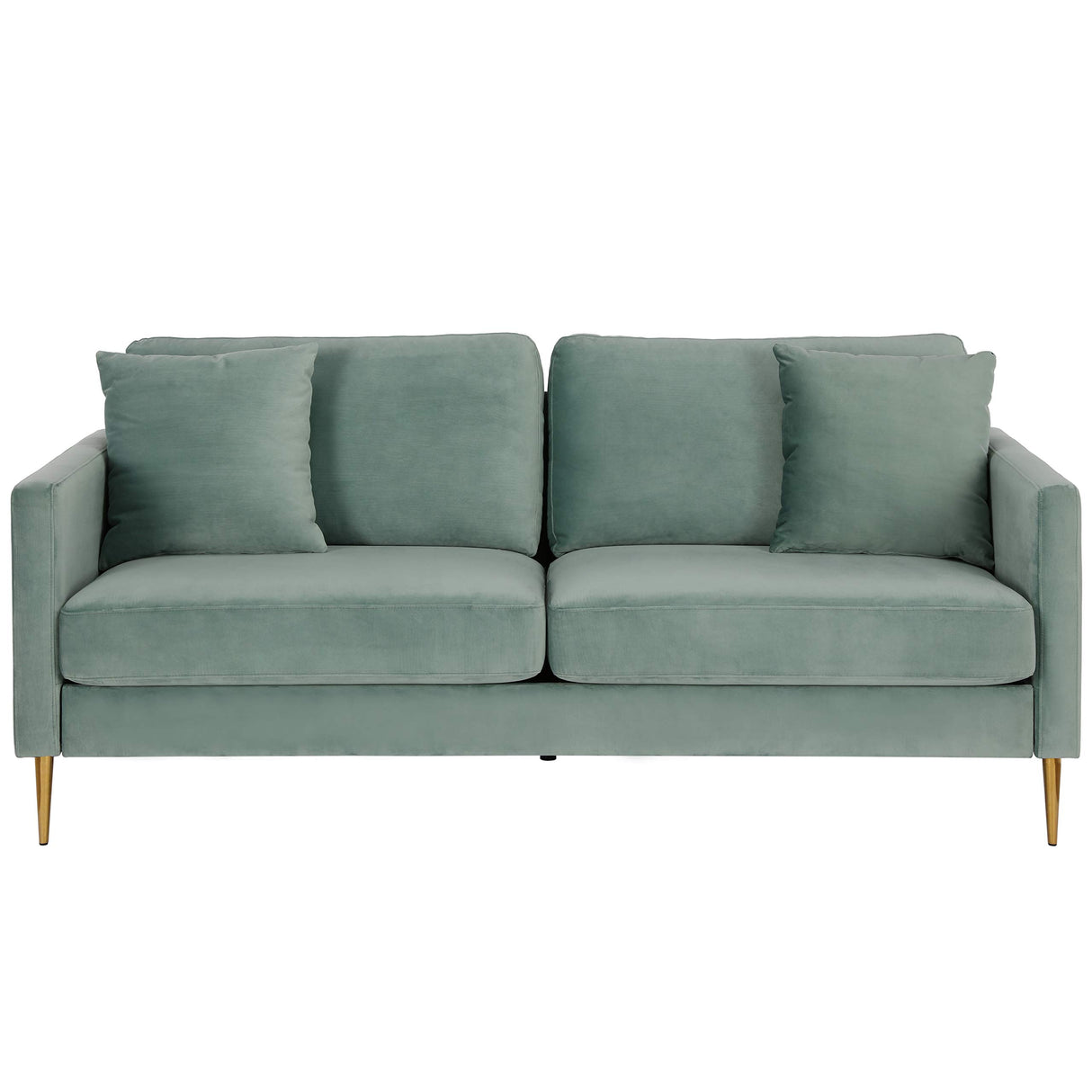 CosmoLiving by Cosmopolitan Highland Sofa Couch with Pillows, Green CosmoLiving by Cosmopolitan