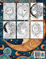 Boho Chic Sun and Moon Coloring Book. A Celestial Journey of Bohemian Art for Creative Souls to Relax through the Art of Coloring Majosta