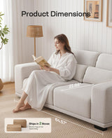 Marsail 65" Loveseat Sofa, Love Seat for Living Room, Comfy Couch with Deep Seats and Wide Armrests, Sofa Couch with Supportive Cushion and Sturdy Frame, Easy to Clean with Removable Covers, Beige Marsail